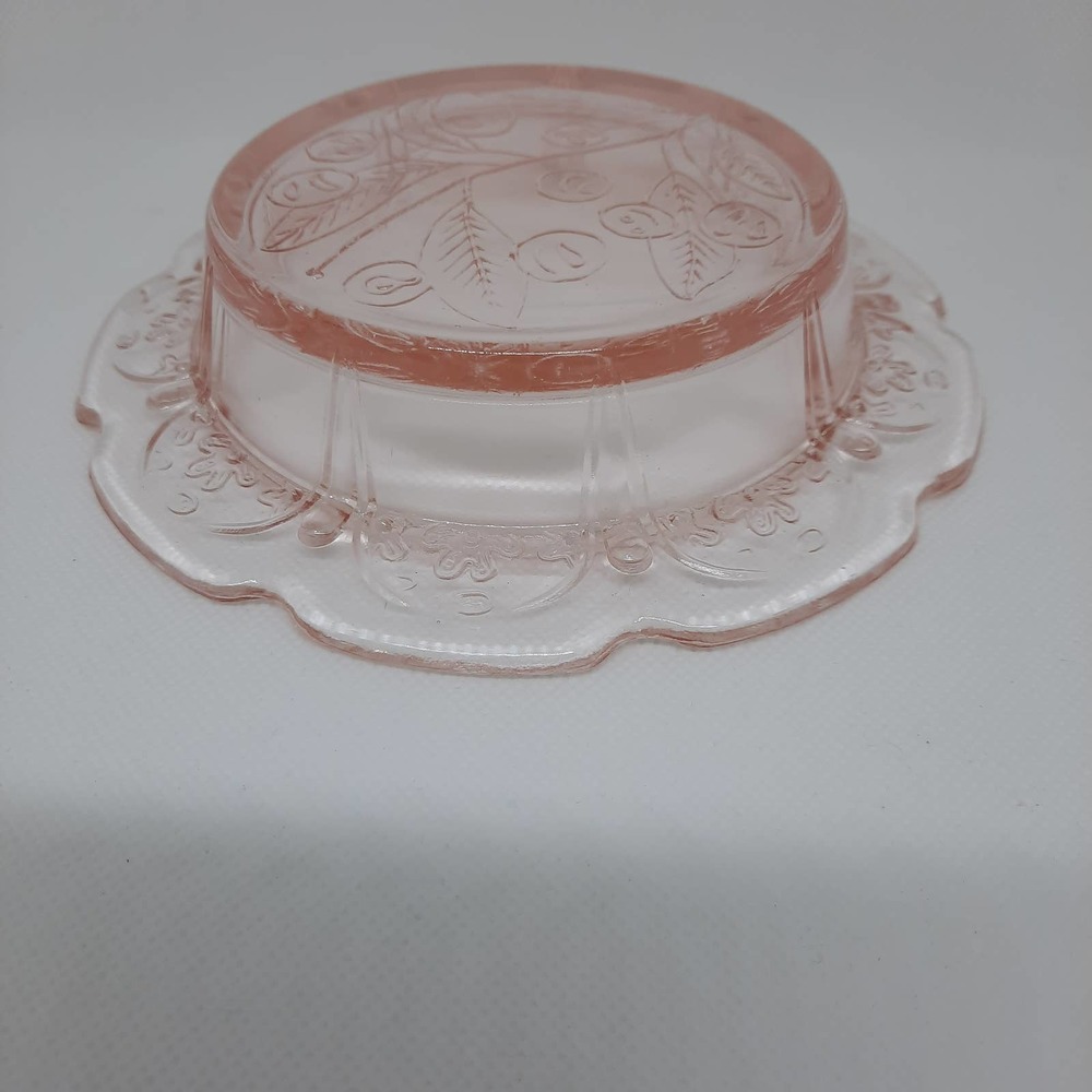 Antique Depression Glass Jeanette Cherries Bowl, Pink - Picture 4 of 9